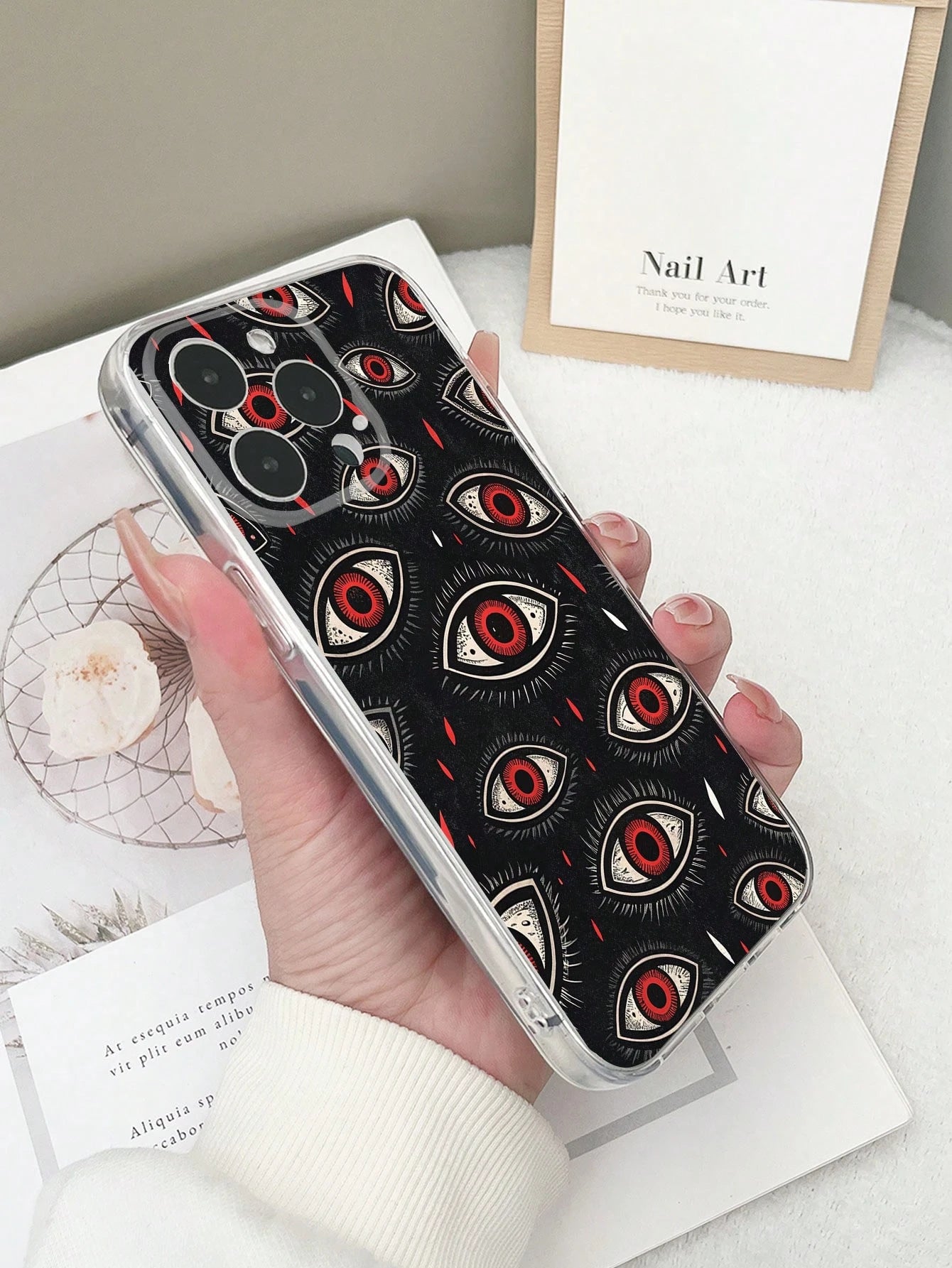 1pc Colorful Eye Pattern Transparent TPU Shockproof Phone Case Compatible With IPhone 15/15Pro/15Plus/15ProMax/16/16Pro/16Plus/16ProMax, Galaxy S23 Ultra/A14/A24, Redmi Note 12 Pro, Pixel 8/8 Pro