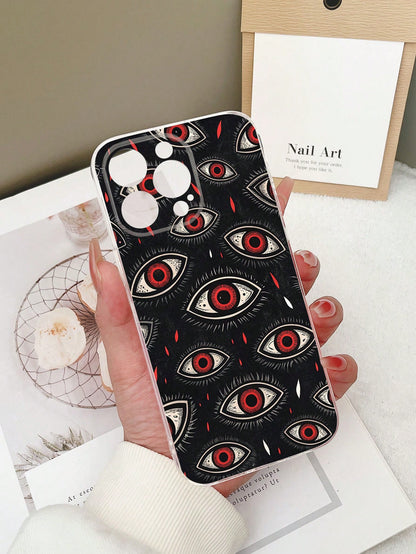 1pc Colorful Eye Pattern Transparent TPU Shockproof Phone Case Compatible With IPhone 15/15Pro/15Plus/15ProMax/16/16Pro/16Plus/16ProMax, Galaxy S23 Ultra/A14/A24, Redmi Note 12 Pro, Pixel 8/8 Pro