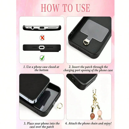 1pc Cool Ice Blue Crystal Phone Chain, Star Moon Butterfly Pendant, High-End Girl Style Phone Lanyard (Due To Shooting Angle And Magnification, Actual Size May Slightly Differ From The Photo)