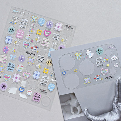 1pc Creative DIY Mirror Protective Film Sticker, Suitable For 11 Pro/ 12 Pro/13 Pro/14 Pro/15 Pro/16 Pro/17 Pro Phone Lens Film And Phone Case Sticker, Cute Cartoon Phone Case/Film Sticker 5D Embossed