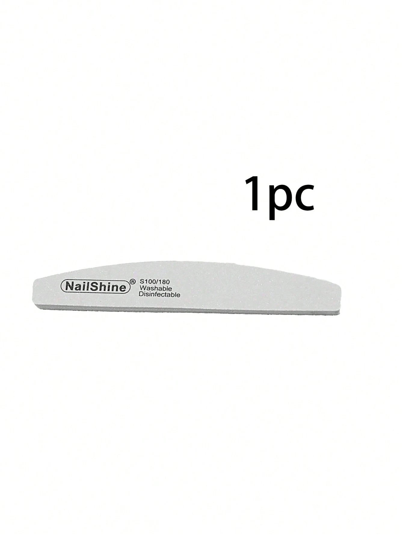 1pc Crescent-Shaped Shaped Washable & Disinfectable Professional Sponge Nail File 100/180