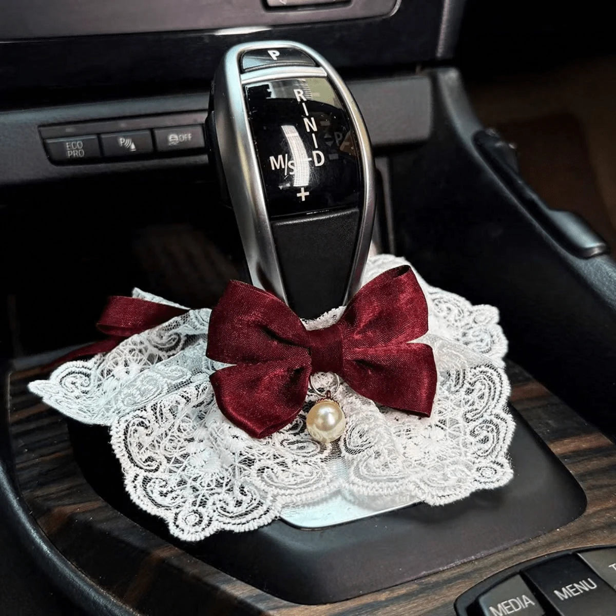 1pc Cute Bow Knot Style Gear Shift Cover, Bow Knot Decor Gear Shift Set, Car Manual/Automatic Gear Shift Cover, Car Interior Decoration Accessories, Car Decor, Car Supplies, Cute Car Gear Shift Cover