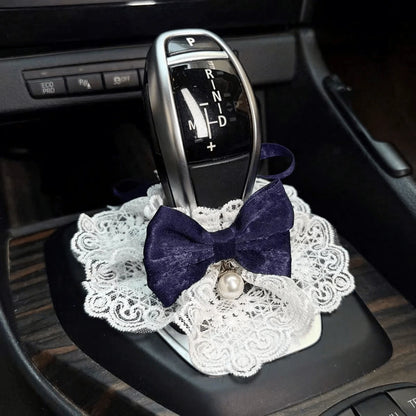 1pc Cute Bowknot Gear Shift Lever Cover, Bowknot Decor Gear Shift Kit, Suitable For Manual/Automatic Cars, Car Interior Decoration Accessories, Car Decoration, Car Supplies, Cute Car Gear Shift Lever