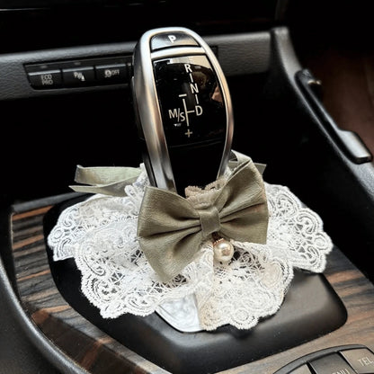 1pc Cute Bowknot Gear Shift Lever Cover, Bowknot Decor Gear Shift Kit, Suitable For Manual/Automatic Cars, Car Interior Decoration Accessories, Car Decoration, Car Supplies, Cute Car Gear Shift Lever