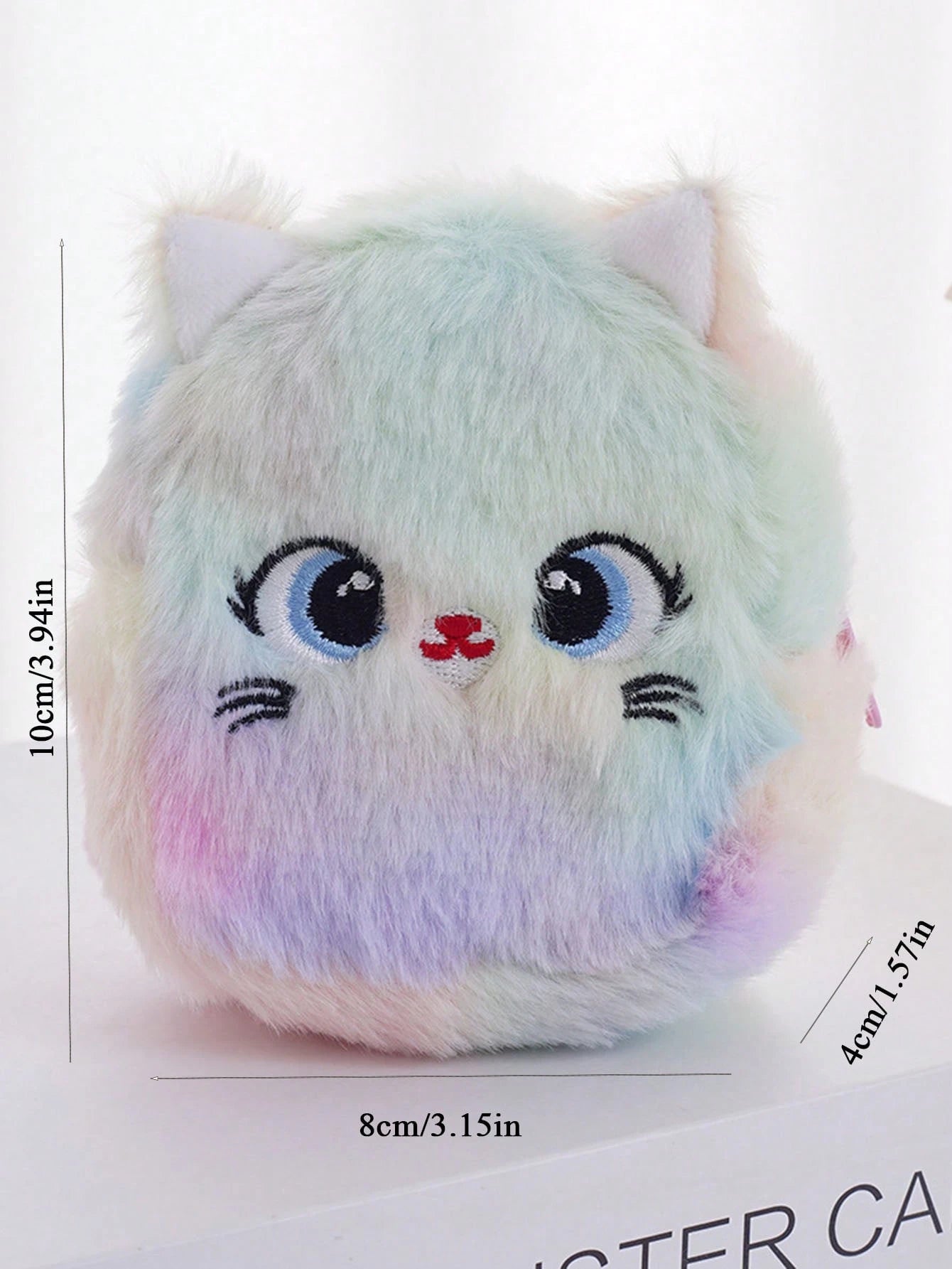 1pc Cute Cartoon Cat Plush Mini Coin Purse, Lightweight Portable Fully Matching Wallet, Earphone & Key Storage Pouch