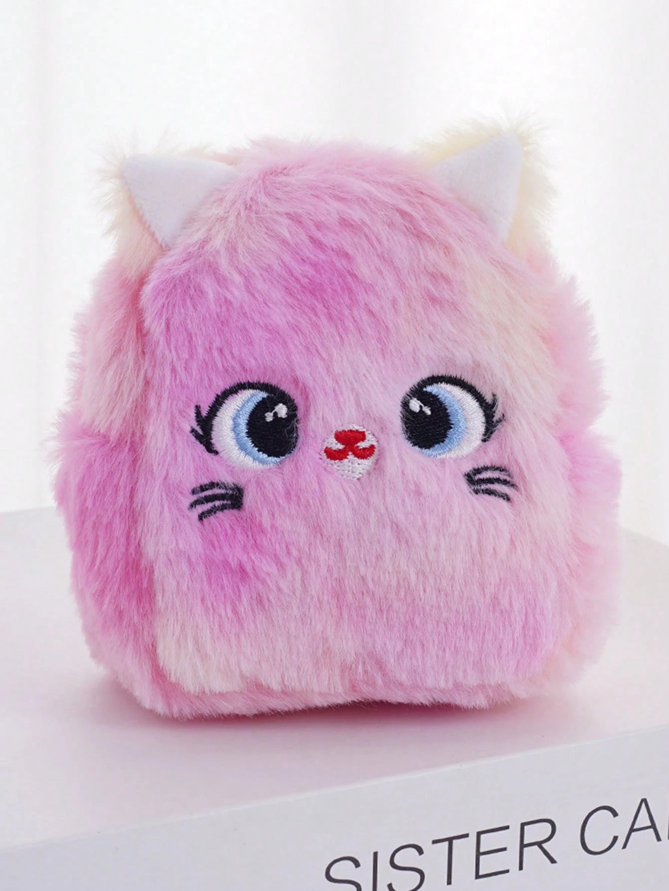 1pc Cute Cartoon Cat Plush Mini Coin Purse, Lightweight Portable Fully Matching Wallet, Earphone & Key Storage Pouch