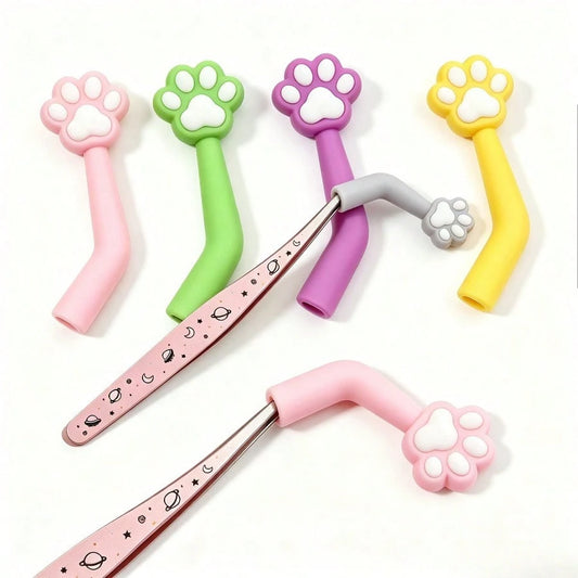 1pc Cute Cat Paw Silicone Tweezers Cap, Anti-Collision Nail Art Tweezers Tip Cover, Reusable Nail Art Tool Storage Sleeve, Suitable For Beginners And Nail Salon Professionals