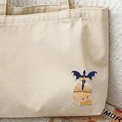 1pc Dragon Fly Out Of Book Patch, Reading Patch, Iron-On Patch, Embroidered Patch, Fun Patch, Aesthetic Patch, Gorgeous Patch, Applique