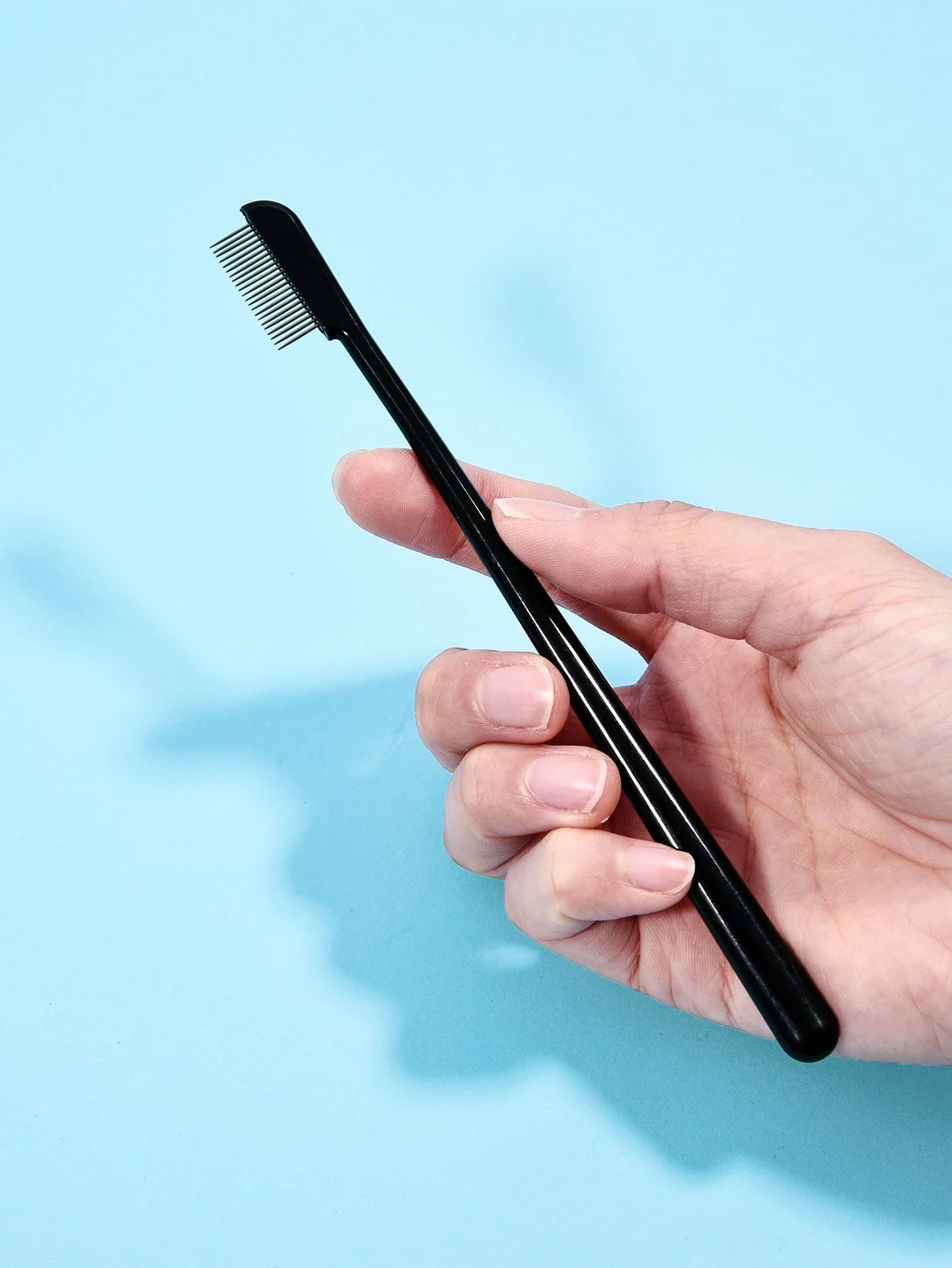 1pc Dual-ended Steel Needle Eyelash Comb, With Eyebrow Comb