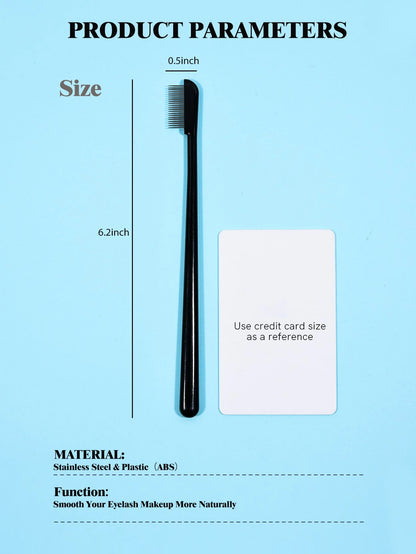 1pc Dual-ended Steel Needle Eyelash Comb, With Eyebrow Comb