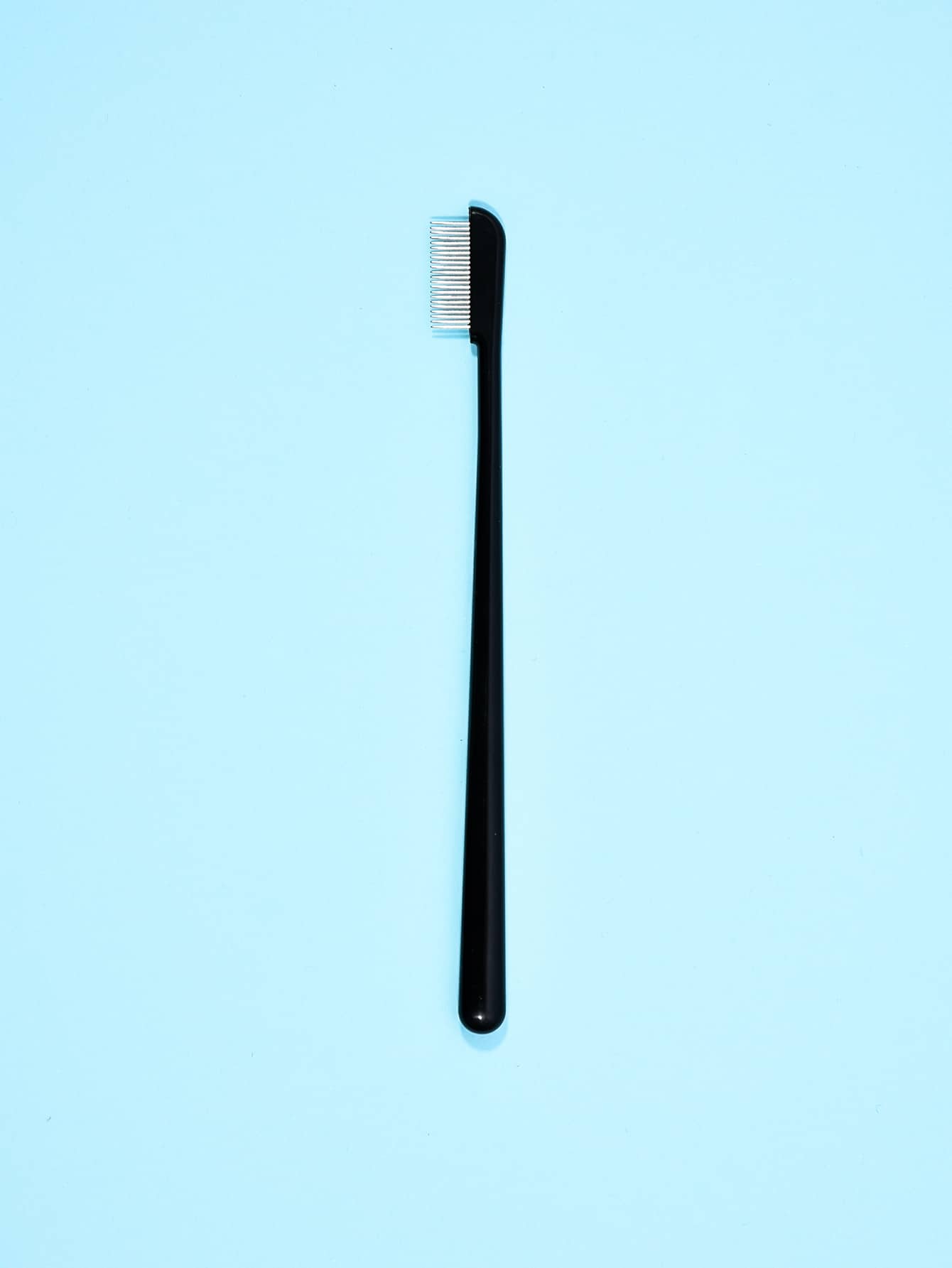 1pc Dual-ended Steel Needle Eyelash Comb, With Eyebrow Comb