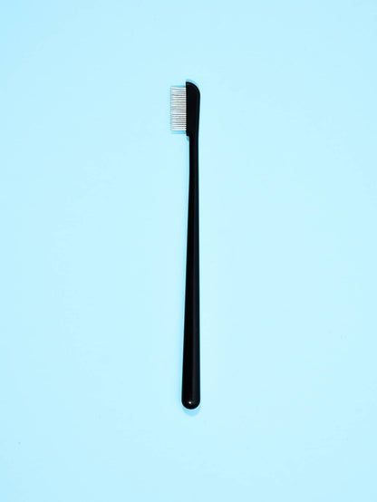1pc Dual-ended Steel Needle Eyelash Comb, With Eyebrow Comb