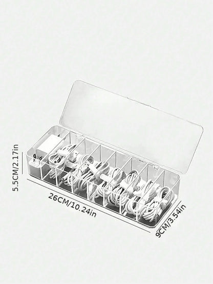 1pc Dust-Proof Cable Management Box, Hub Organizer Box, Desktop Data Cable Storage Box For Phone Charger, Power Cord Clips