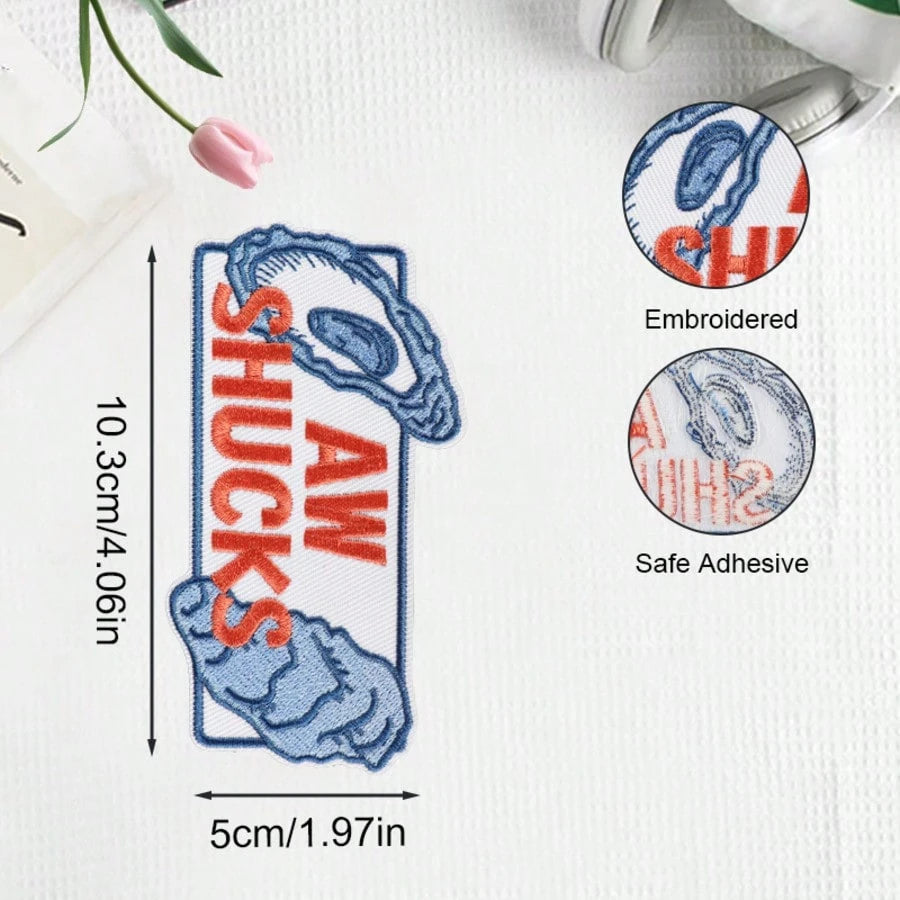 1pc Embroidered Seashell Patch, Iron-On Or Sew-On Applique, Suitable For Clothing, Backpacks, Hats For Animal Lovers