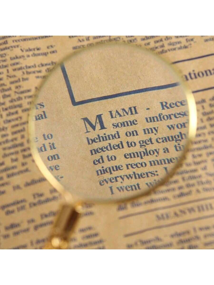 1pc European Gold Tone Floral Pattern Handheld Reading Magnifying Glass With Glass Lens Back To School