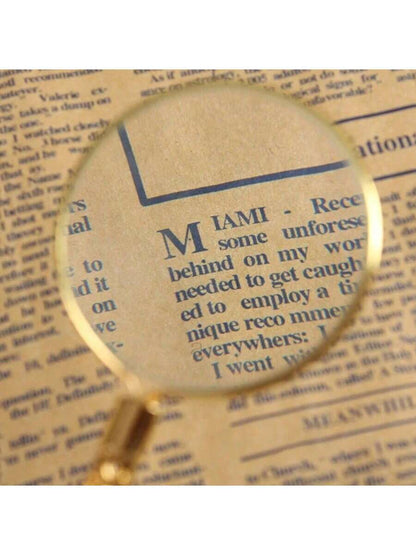 1pc European Gold Tone Floral Pattern Handheld Reading Magnifying Glass With Glass Lens Back To School