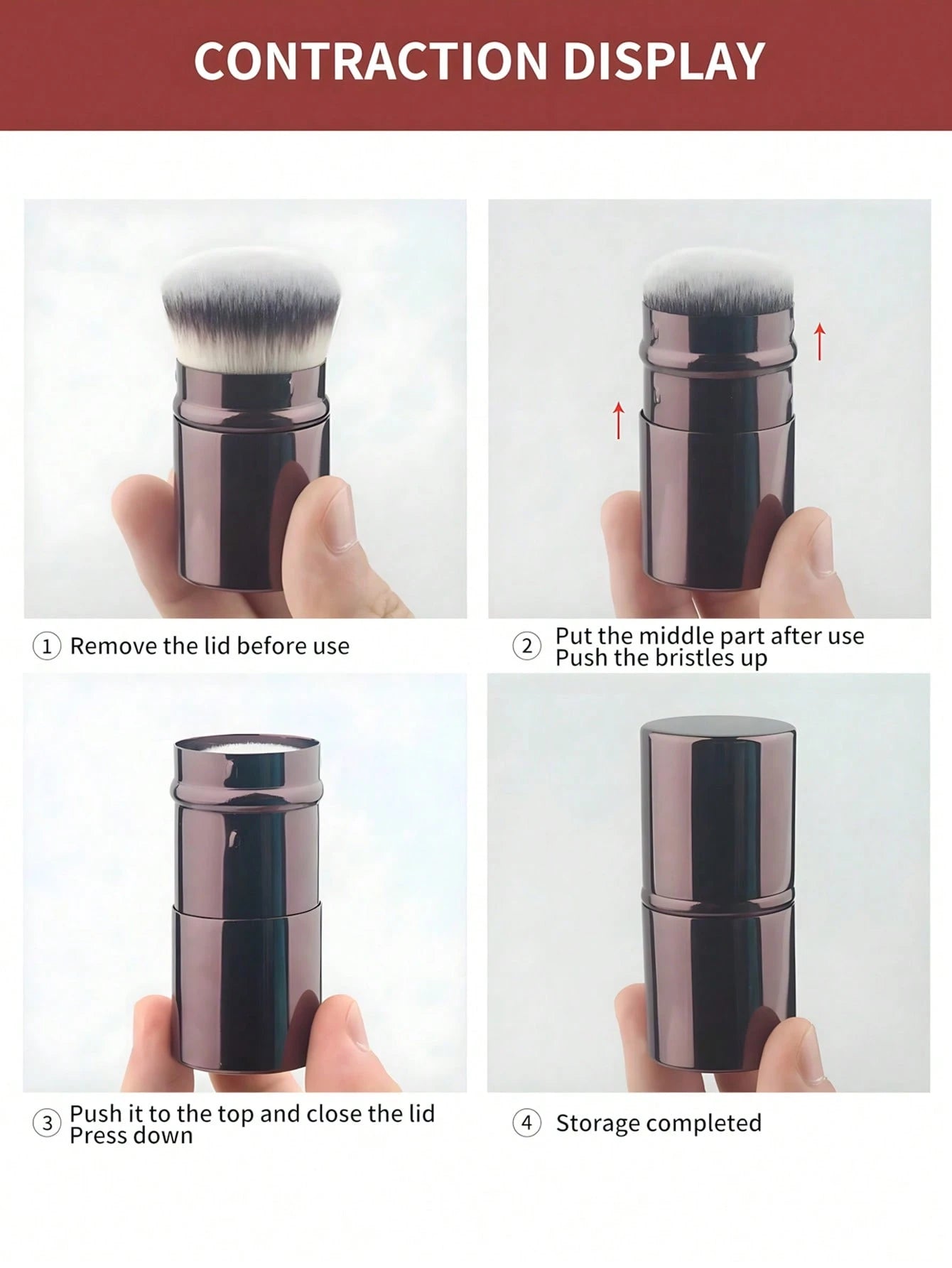 1pc Extendable Foundation Brush, Soft Bristles, Easy To Apply,Foundation Brush,Concealer Brush,Blush Brush,Contour Brush,Blush Brush,Bronzer Brush,Powder Brush,Foundation Brush,Blush Brush,Giveaways
