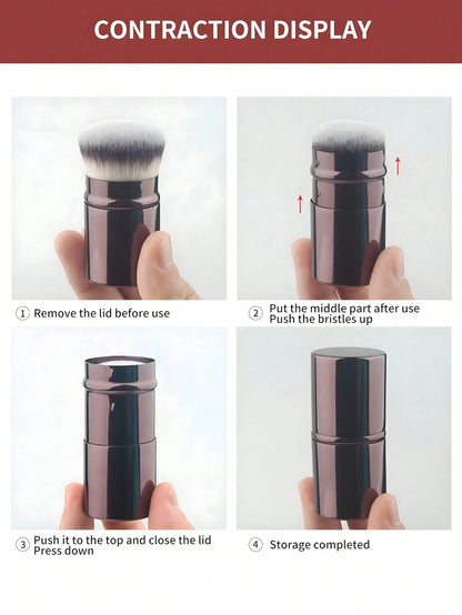 1pc Extendable Foundation Brush, Soft Bristles, Easy To Apply,Foundation Brush,Concealer Brush,Blush Brush,Contour Brush,Blush Brush,Bronzer Brush,Powder Brush,Foundation Brush,Blush Brush,Giveaways