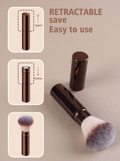 1pc Extendable Foundation Brush, Soft Bristles, Easy To Apply,Foundation Brush,Concealer Brush,Blush Brush,Contour Brush,Blush Brush,Bronzer Brush,Powder Brush,Foundation Brush,Blush Brush,Giveaways