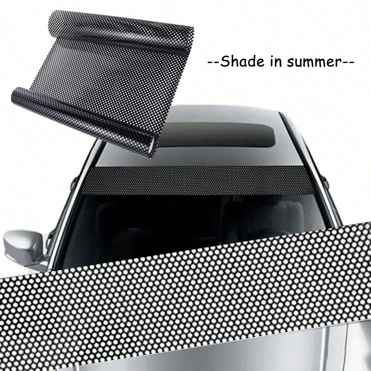 1pc Extra Long Car Front Windshield Sun Shade Honeycomb Sticker