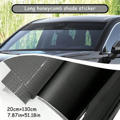 1pc Extra Long Car Front Windshield Sun Shade Honeycomb Sticker