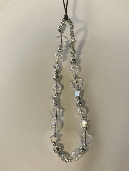 1pc Fashion Beaded Phone Lanyard Star Beaded Accessory Suitable For Phone Camera Earphone Personalized Accessory Decoration Gift Phone Ornament Phone Accessory (Due To Shooting Angle And Magnification
