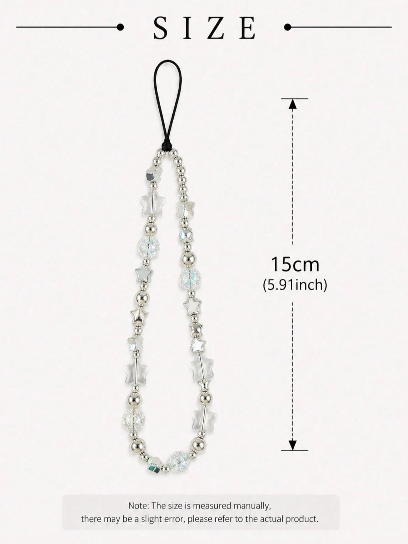 1pc Fashion Beaded Phone Lanyard Star Beaded Accessory Suitable For Phone Camera Earphone Personalized Accessory Decoration Gift Phone Ornament Phone Accessory (Due To Shooting Angle And Magnification