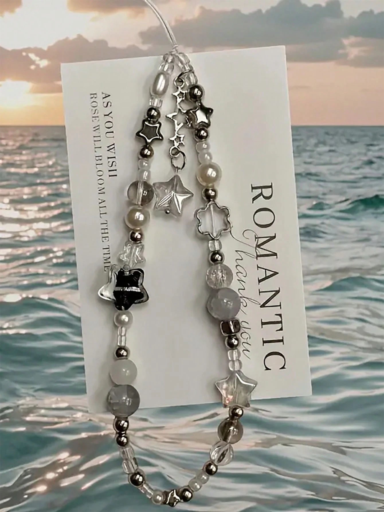 1pc Fashion Beaded Phone Lanyard Star Beaded Accessory Suitable For Phone Camera Earphone Personalized Accessory Decoration Gift Phone Ornament Phone Accessory (Due To Shooting Angle And Magnification