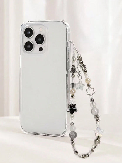 1pc Fashion Beaded Phone Lanyard Star Beaded Accessory Suitable For Phone Camera Earphone Personalized Accessory Decoration Gift Phone Ornament Phone Accessory (Due To Shooting Angle And Magnification