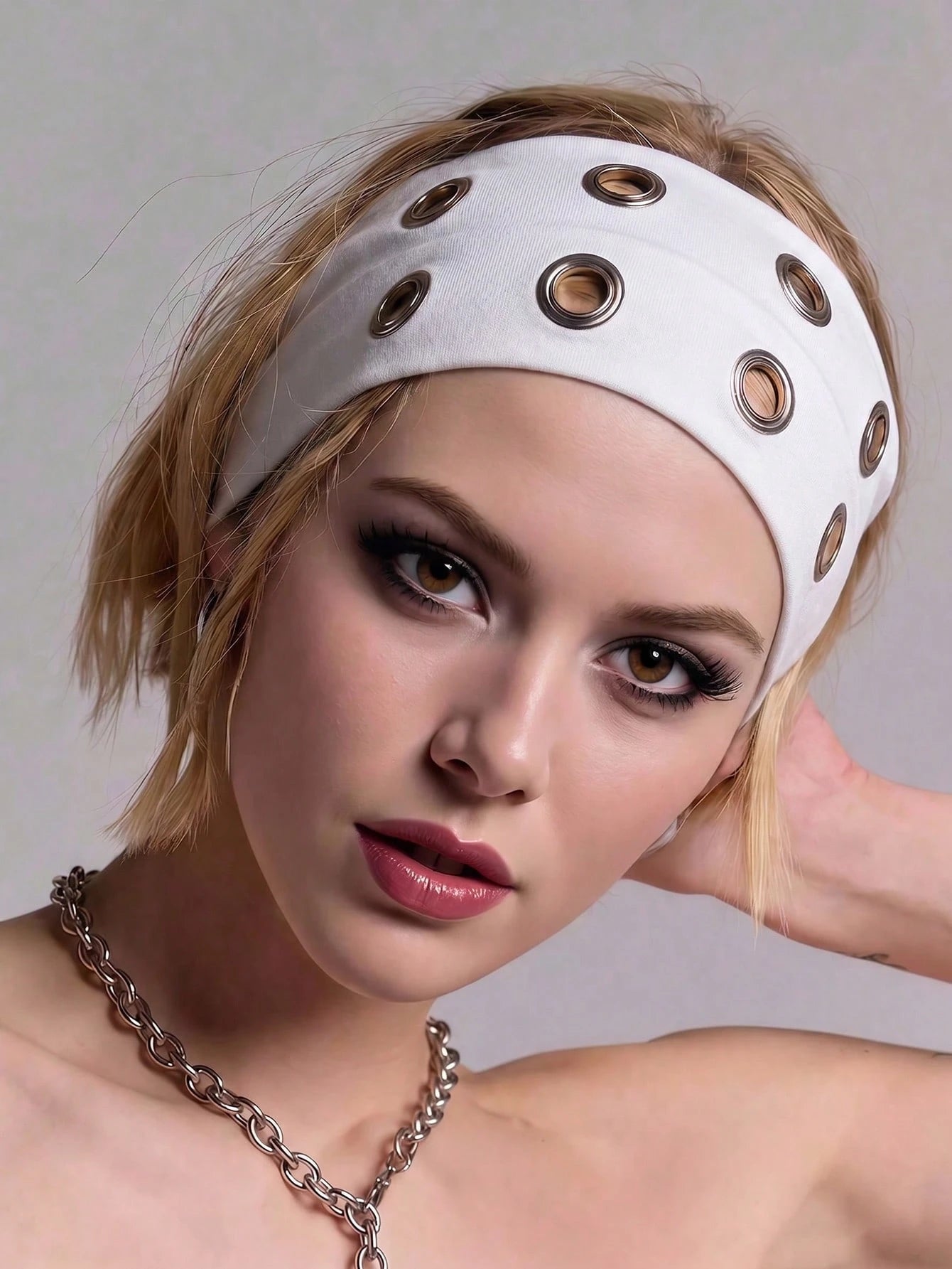 1pc Fashion Punk Gothic Soft Non-Slip Elastic Hollow Out Hairband, Beach Yoga Sports Daily Casual Headband