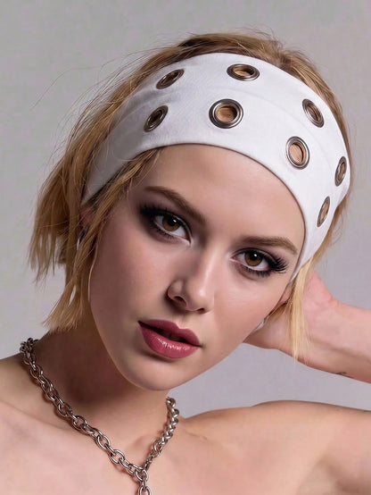 1pc Fashion Punk Gothic Soft Non-Slip Elastic Hollow Out Hairband, Beach Yoga Sports Daily Casual Headband