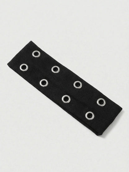 1pc Fashion Punk Gothic Soft Non-Slip Elastic Hollow Out Hairband, Beach Yoga Sports Daily Casual Headband