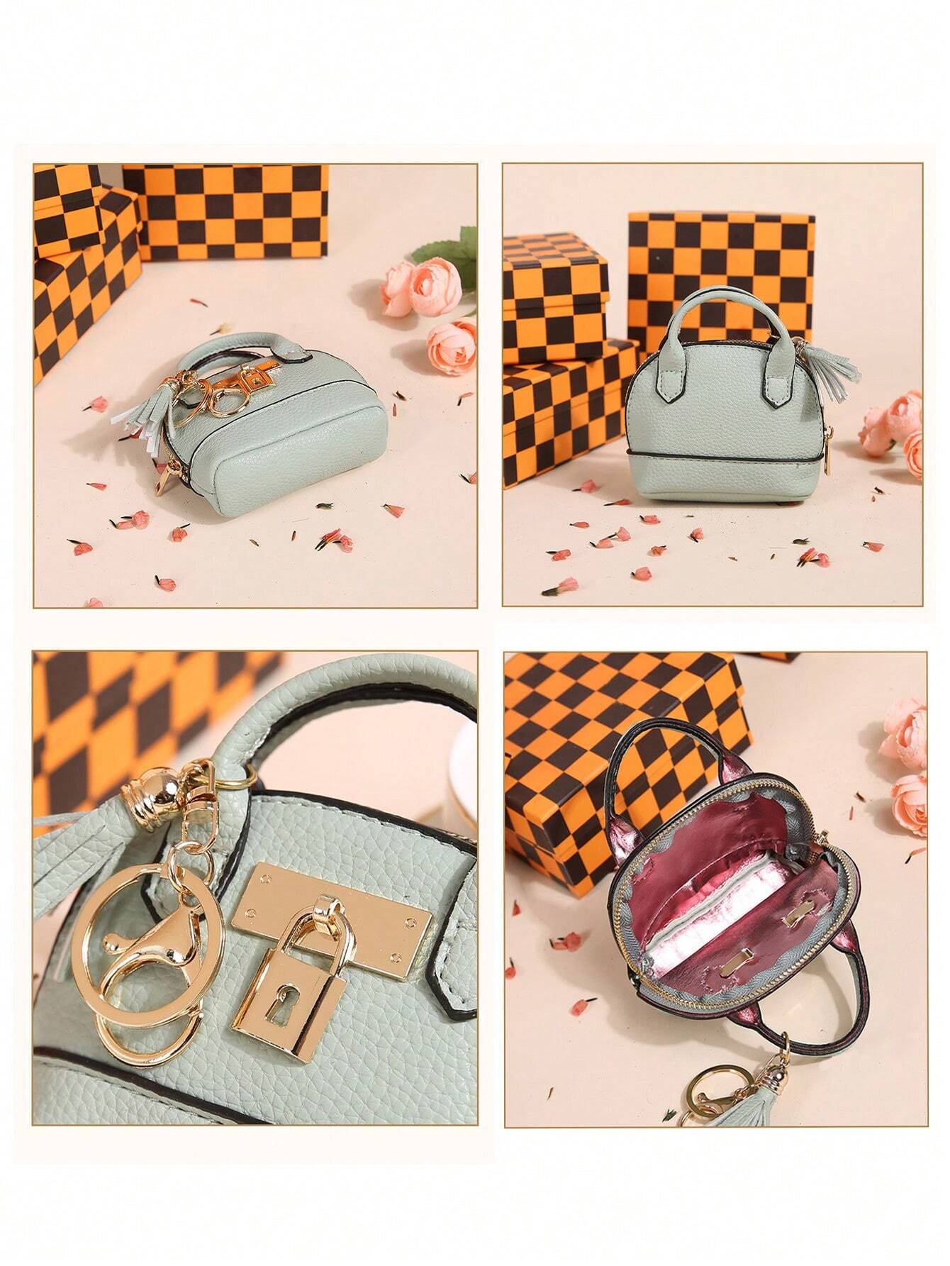 1pc Fashion Semi-Circle Small Genuine Leather Keychain Coin Purse, Compact Round Coin Pouch, Tassel Keychain Leather Coin Wallet, Unisex Coin Purse Keychain, Mini Coin Wallet For Women, Zipper Small L