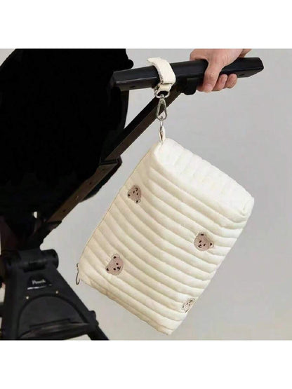 1pc Fashionable Portable Diaper Storage Bag For Mother & Baby, Can Be Hung On Stroller When
