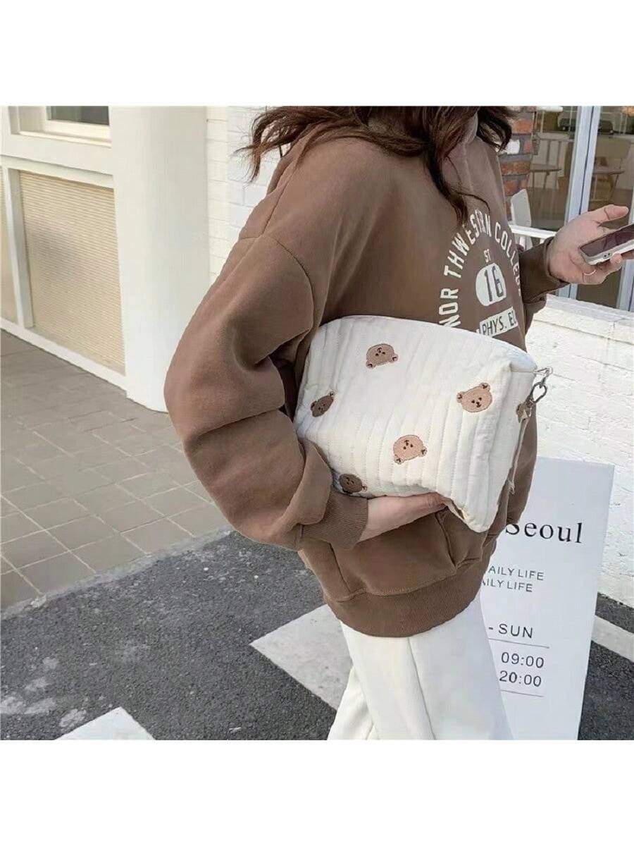 1pc Fashionable Portable Diaper Storage Bag For Mother & Baby, Can Be Hung On Stroller When
