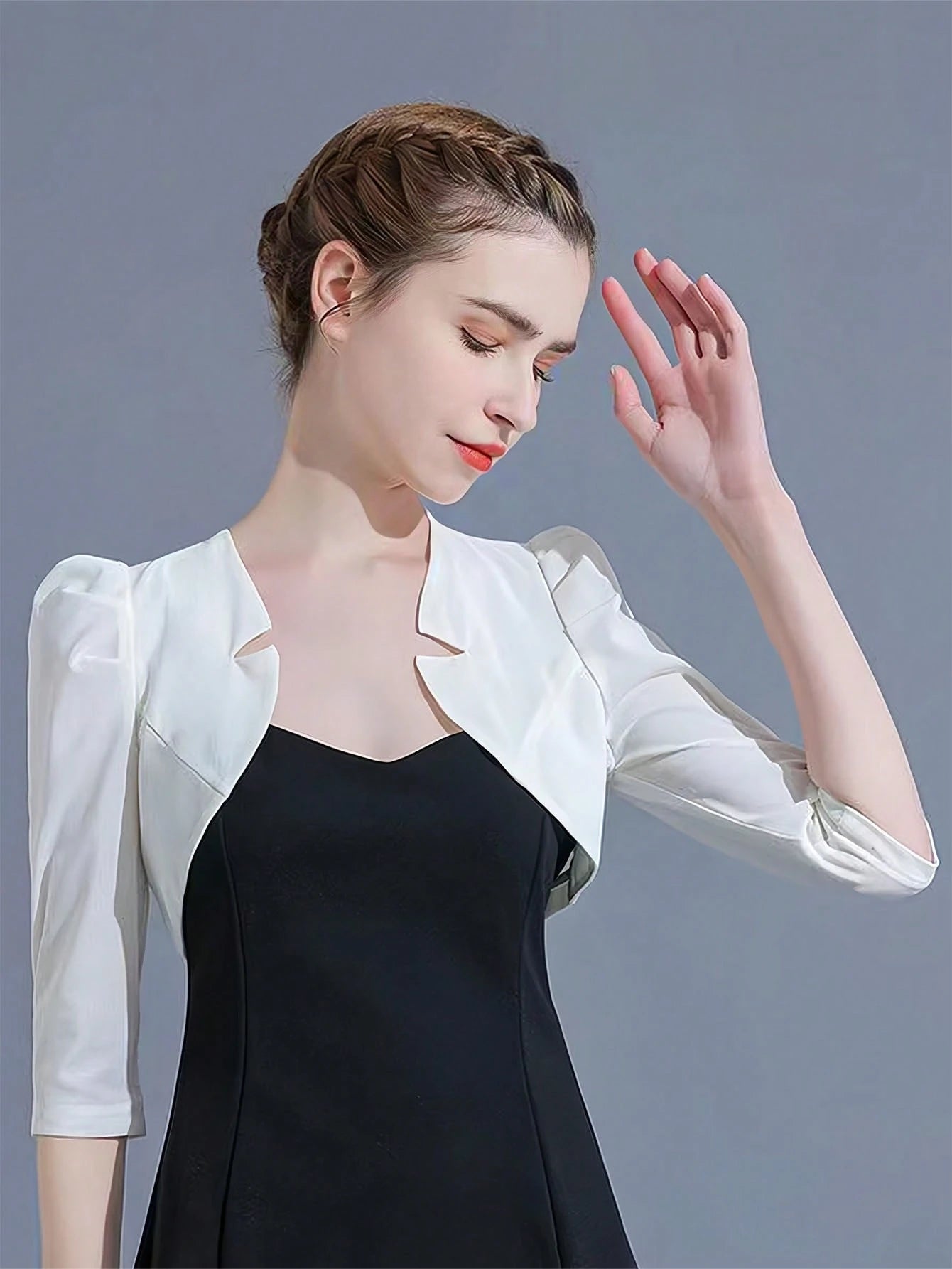 1pc Fashionable Women's Short Shawl, Summer Style, Versatile Thin Jacket, Short-Sleeved Cardigan For Dress