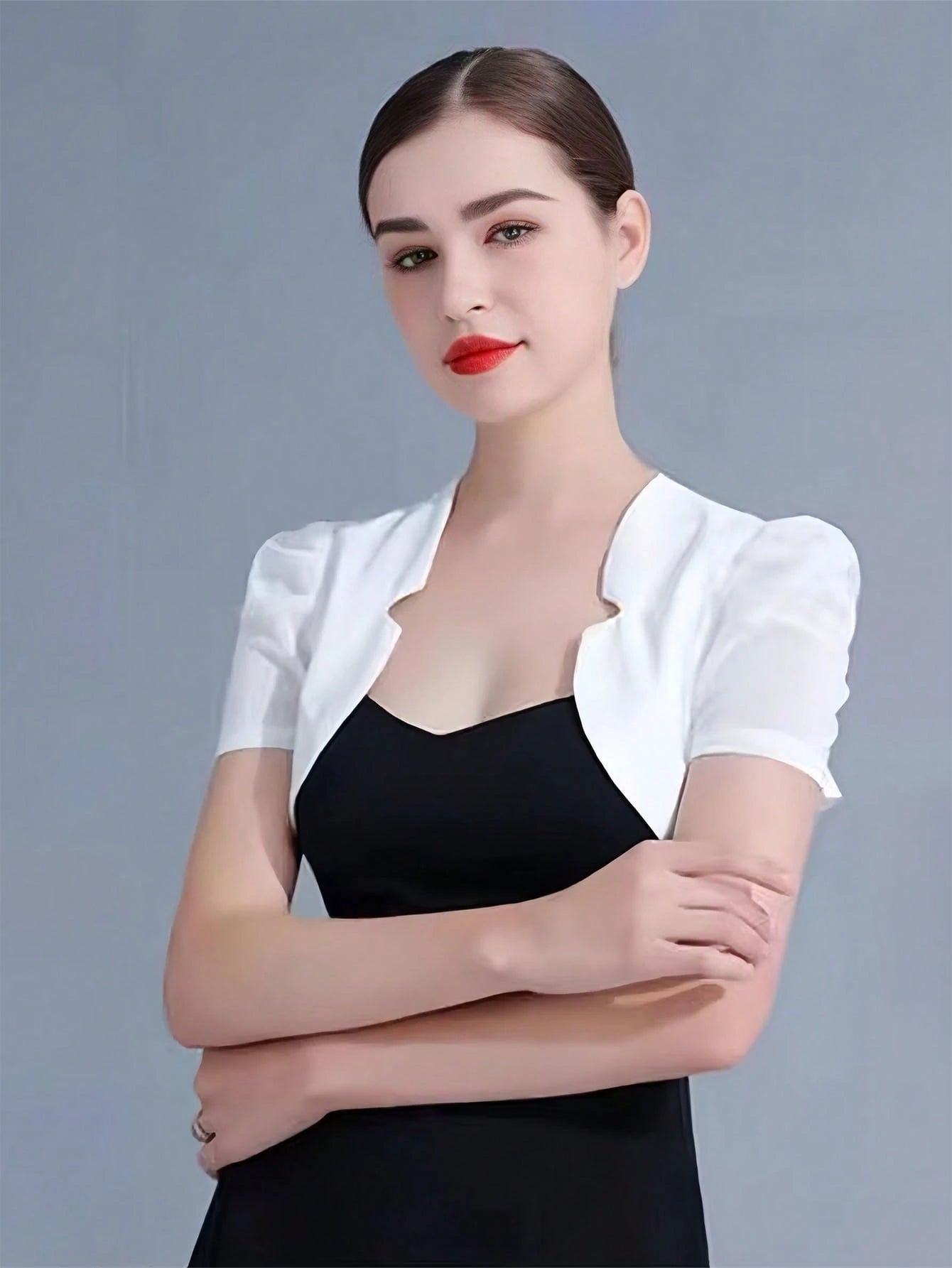 1pc Fashionable Women's Short Shawl, Summer Style, Versatile Thin Jacket, Short-Sleeved Cardigan For Dress