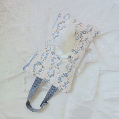 1pc Floral Pattern Cartoon Cute Tissue Paper Holder, Portable Wet Wipes Bag For Car, Stroller, Bathroom, Bedside