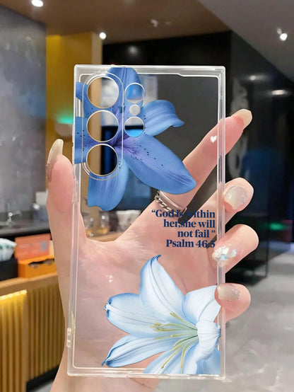 1pc Floral Slogan Soft Phone Case, Compatible With Huawei Honor, Compatible With Redmi, Compatible With Galaxy A04e/12/A13/A14/A34/A50/A52/A53/A54/S21/S22/S23/S24/S25/S25Ultra, 6A/7A/8A, 12T/13T,Inter