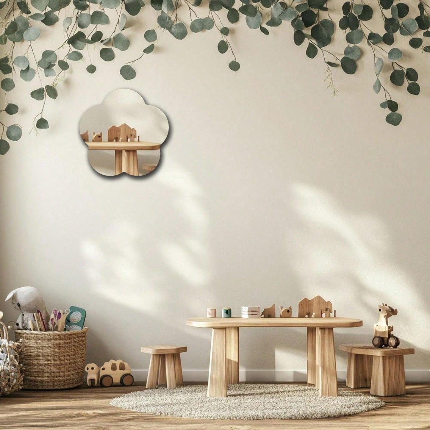 1pc Flower-Shaped Acrylic Mirror Wall Sticker, Ideal For Home Decor, Nursery And Children's Room Decoration, Self-Adhesive, Easy To Install