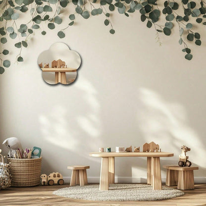 1pc Flower-Shaped Acrylic Mirror Wall Sticker, Ideal For Home Decor, Nursery And Children's Room Decoration, Self-Adhesive, Easy To Install