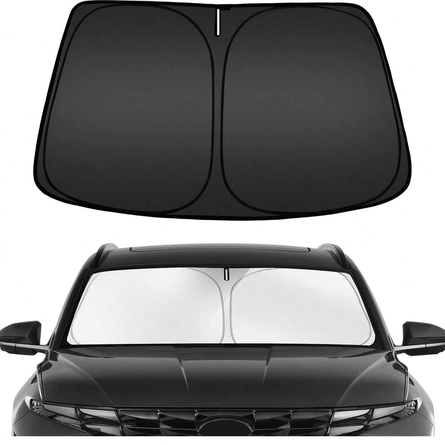 1pc Foldable Car Sunshade, Front Windshield Sunshade, Blocks UV Rays And Keeps Car Interior Cool, Universal Thickened Sunshade For Car Interior Shading And Cooling