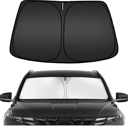 1pc Foldable Car Sunshade, Front Windshield Sunshade, Blocks UV Rays And Keeps Car Interior Cool, Universal Thickened Sunshade For Car Interior Shading And Cooling