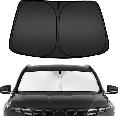 1pc Foldable Car Sunshade, Front Windshield Sunshade, Blocks UV Rays And Keeps Car Interior Cool, Universal Thickened Sunshade For Car Interior Shading And Cooling