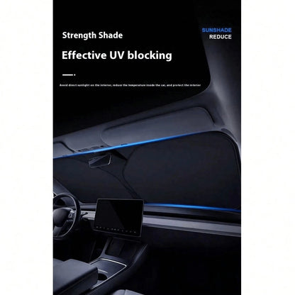 1pc Foldable Car Sunshade, Front Windshield Sunshade, Blocks UV Rays And Keeps Car Interior Cool, Universal Thickened Sunshade For Car Interior Shading And Cooling