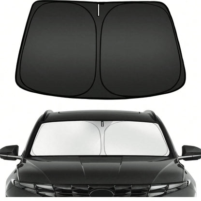 1pc Foldable Car Sunshade, Front Windshield Sunshade, Blocks UV Rays And Keeps Car Interior Cool, Universal Thickened Sunshade For Car Interior Shading And Cooling