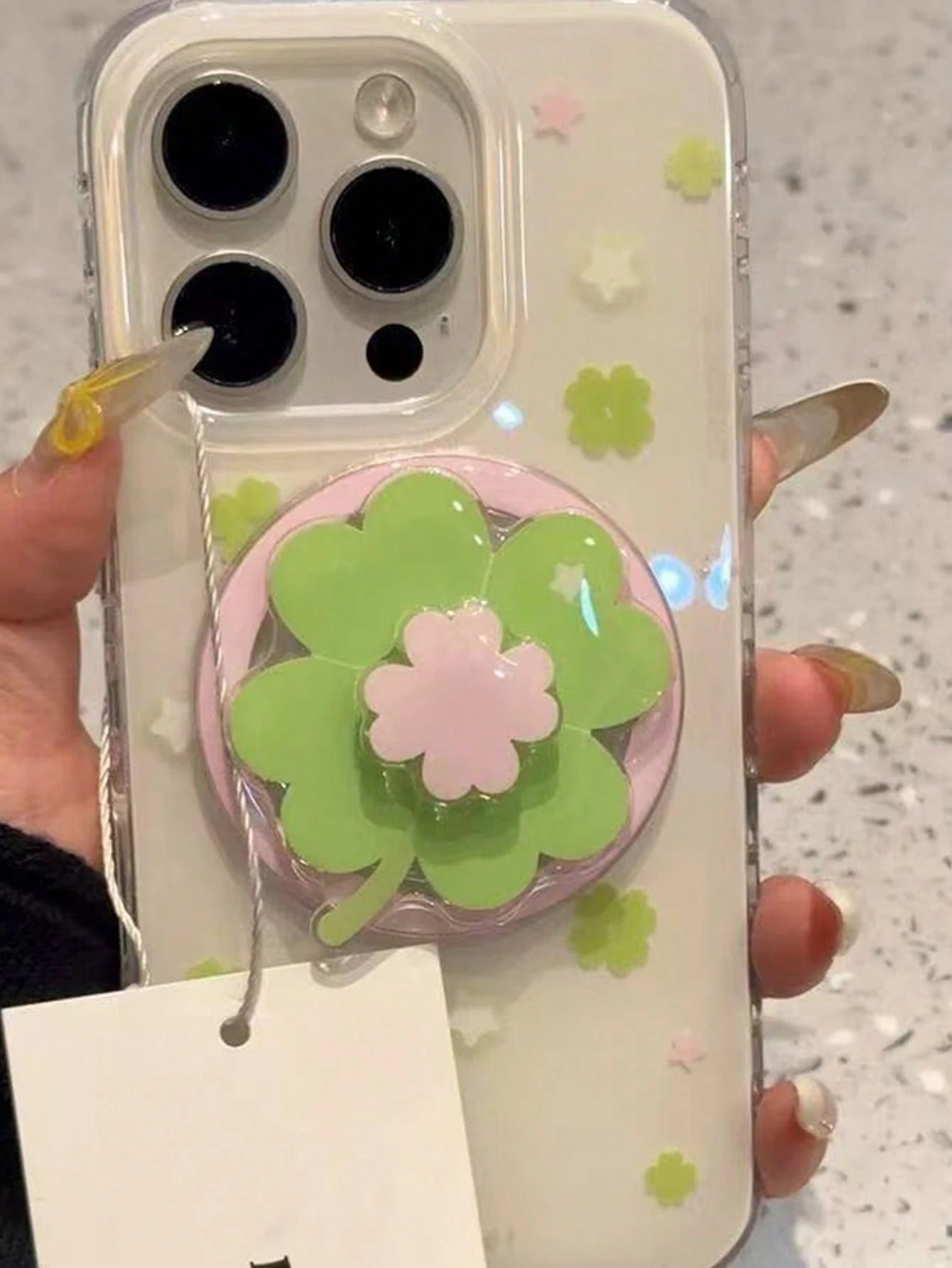 1pc Fresh Green Leaf & Flower Rotating Magnetic Phone Holder, Extendable Portable Desktop Phone Stand, Suitable As Holiday Gift For Sisters, Girlfriends And Classmates (Used With Magnetic Sticker For