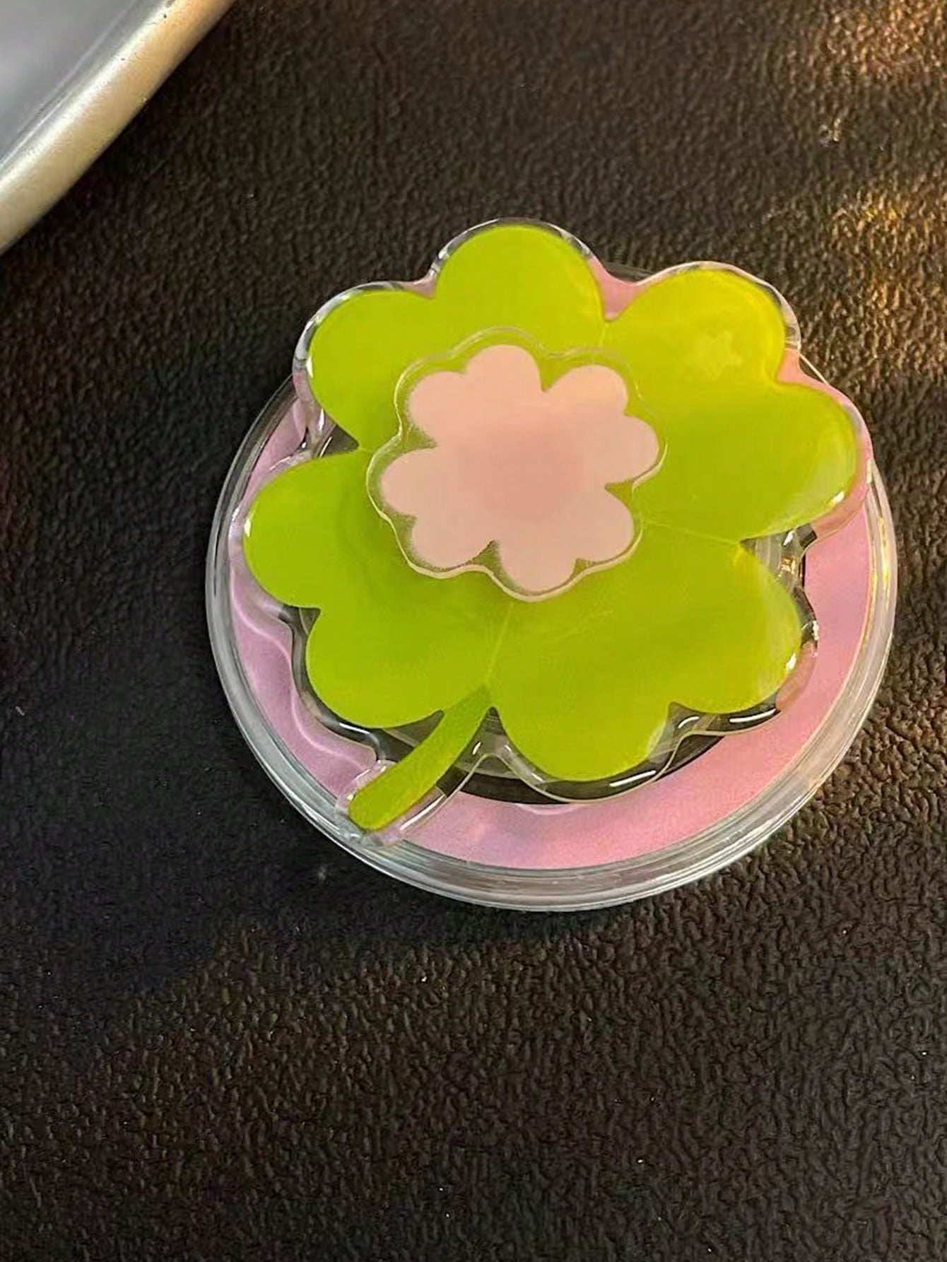 1pc Fresh Green Leaf & Flower Rotating Magnetic Phone Holder, Extendable Portable Desktop Phone Stand, Suitable As Holiday Gift For Sisters, Girlfriends And Classmates (Used With Magnetic Sticker For
