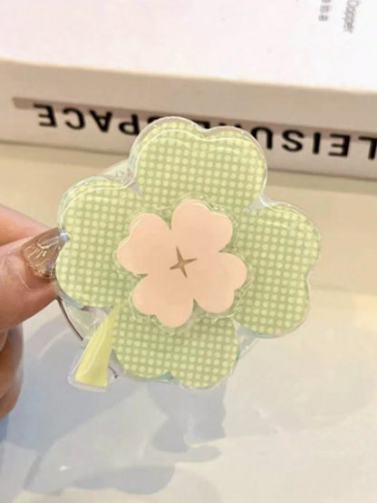 1pc Fresh Green Leaf & Flower Rotating Magnetic Phone Holder, Extendable Portable Desktop Phone Stand, Suitable As Holiday Gift For Sisters, Girlfriends And Classmates (Used With Magnetic Sticker For