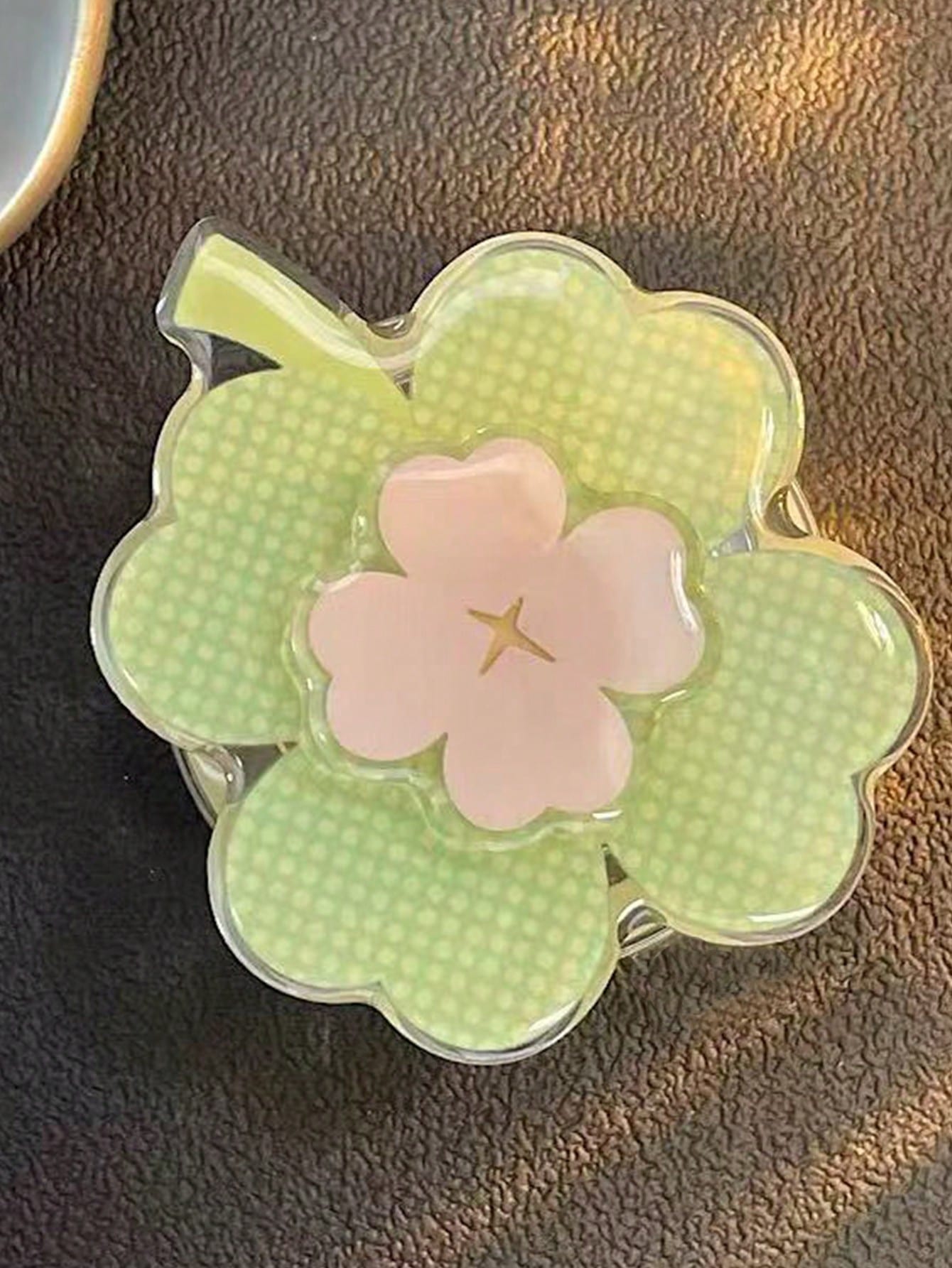 1pc Fresh Green Leaf & Flower Rotating Magnetic Phone Holder, Extendable Portable Desktop Phone Stand, Suitable As Holiday Gift For Sisters, Girlfriends And Classmates (Used With Magnetic Sticker For